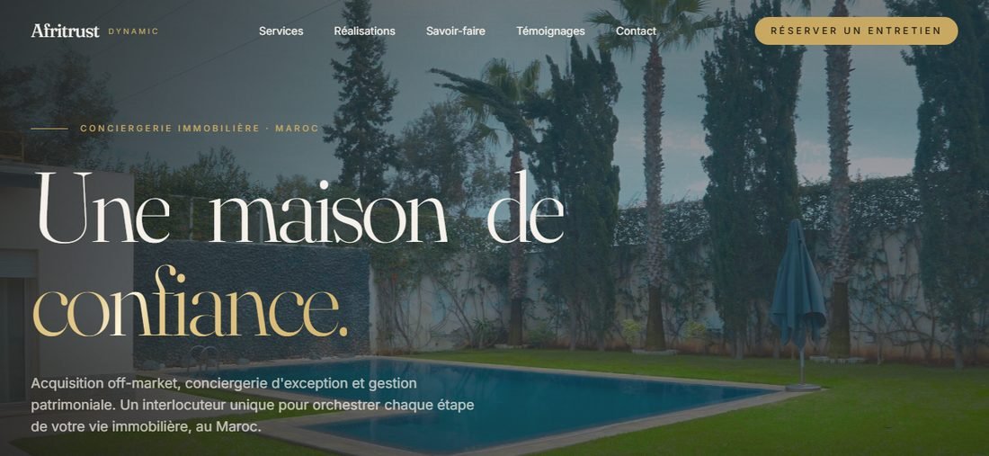 Page d'accueil du site Afritrust Dynamic